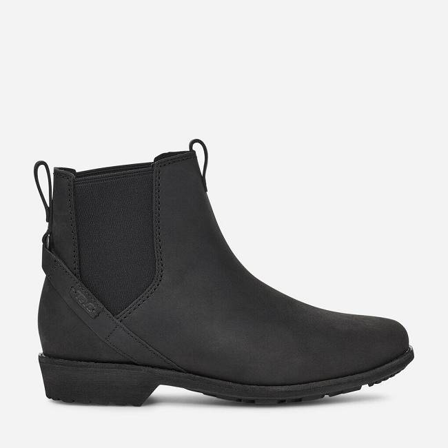 Teva Women's Ellery Pull On Waterproof Boots 3196-043 Black Sale UK